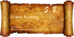 Simay Bianka névjegykártya